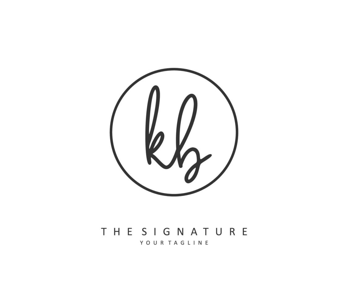 k b kb Initiale Brief Handschrift und Unterschrift Logo. ein Konzept Handschrift Initiale Logo mit Vorlage Element. vektor