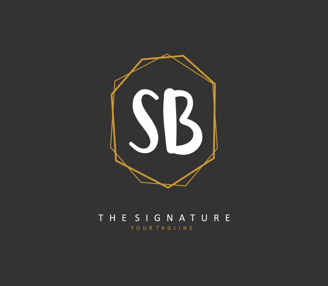 s b jdn Initiale Brief Handschrift und Unterschrift Logo. ein Konzept Handschrift Initiale Logo mit Vorlage Element. vektor