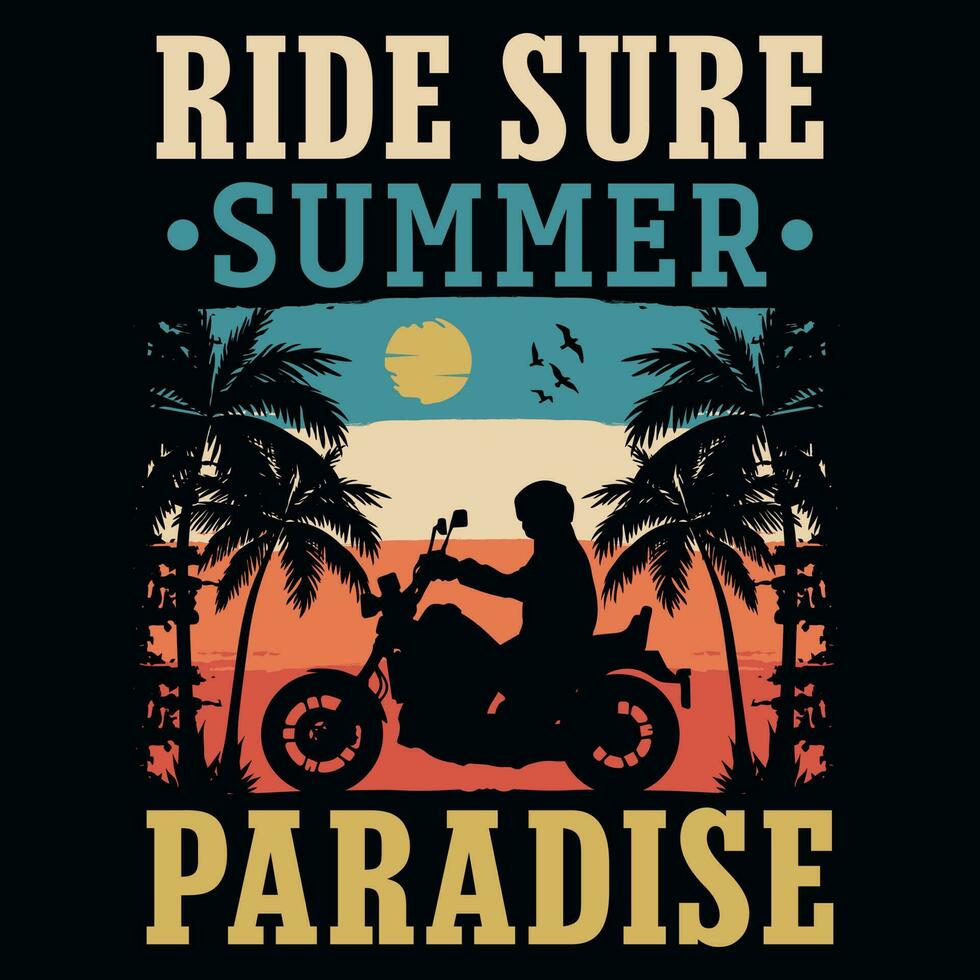 Reiten sicher Sommer- Paradies Grafik T-Shirt Design vektor