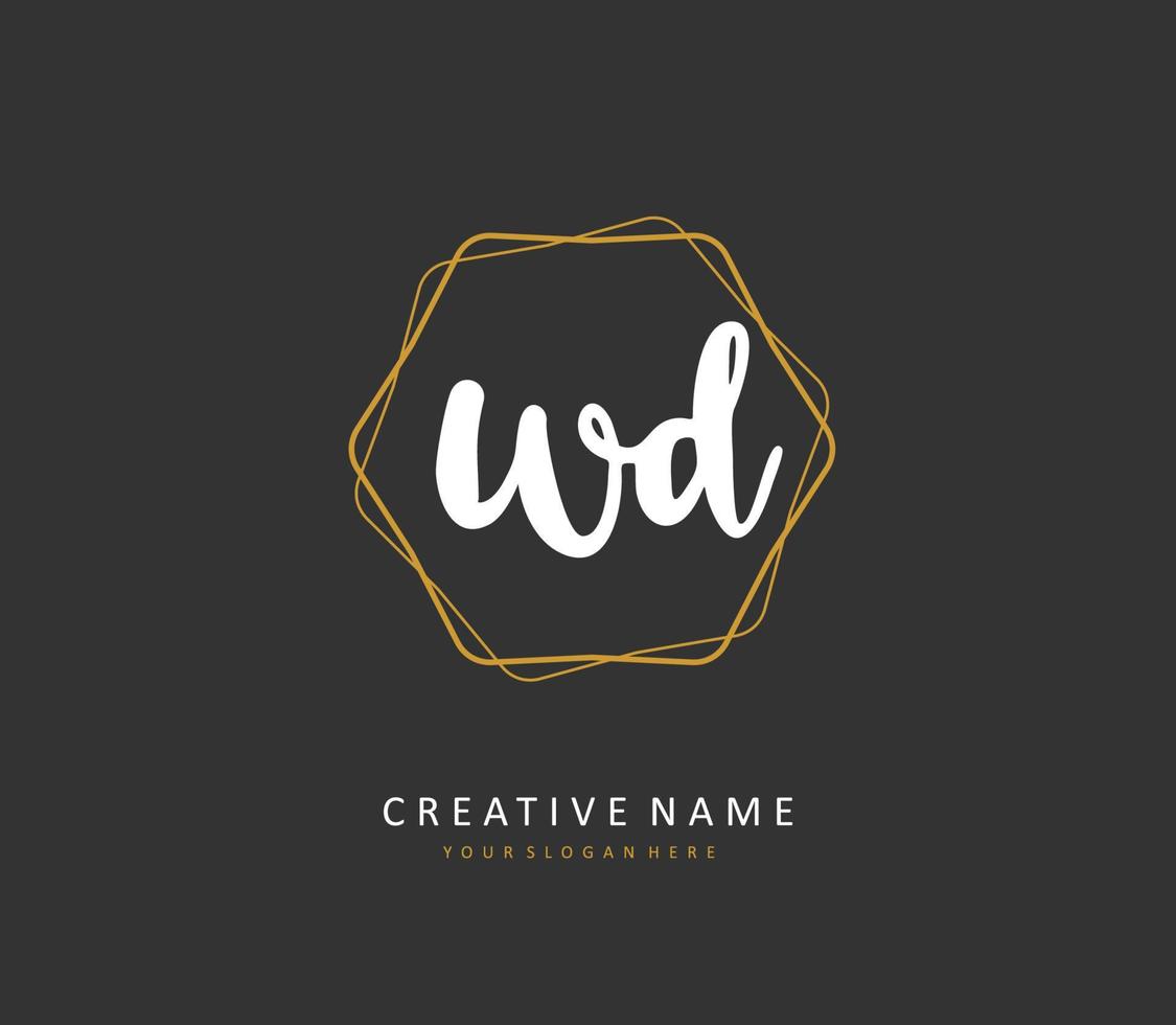 wd Initiale Brief Handschrift und Unterschrift Logo. ein Konzept Handschrift Initiale Logo mit Vorlage Element. vektor