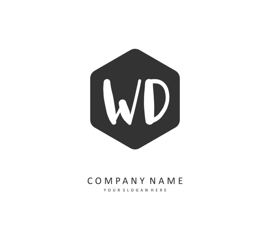 wd Initiale Brief Handschrift und Unterschrift Logo. ein Konzept Handschrift Initiale Logo mit Vorlage Element. vektor