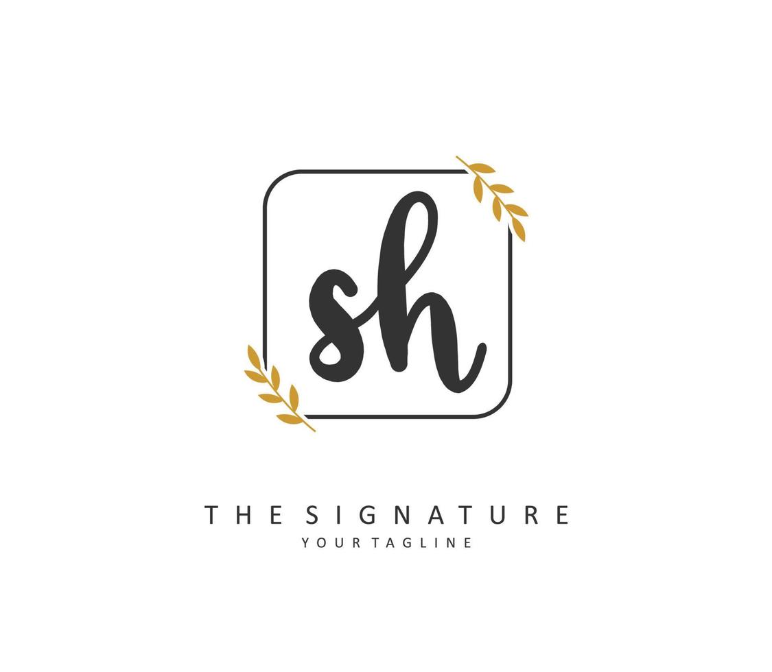 s h Sch Initiale Brief Handschrift und Unterschrift Logo. ein Konzept Handschrift Initiale Logo mit Vorlage Element. vektor