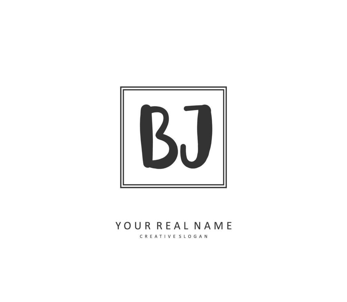 bj Initiale Brief Handschrift und Unterschrift Logo. ein Konzept Handschrift Initiale Logo mit Vorlage Element. vektor