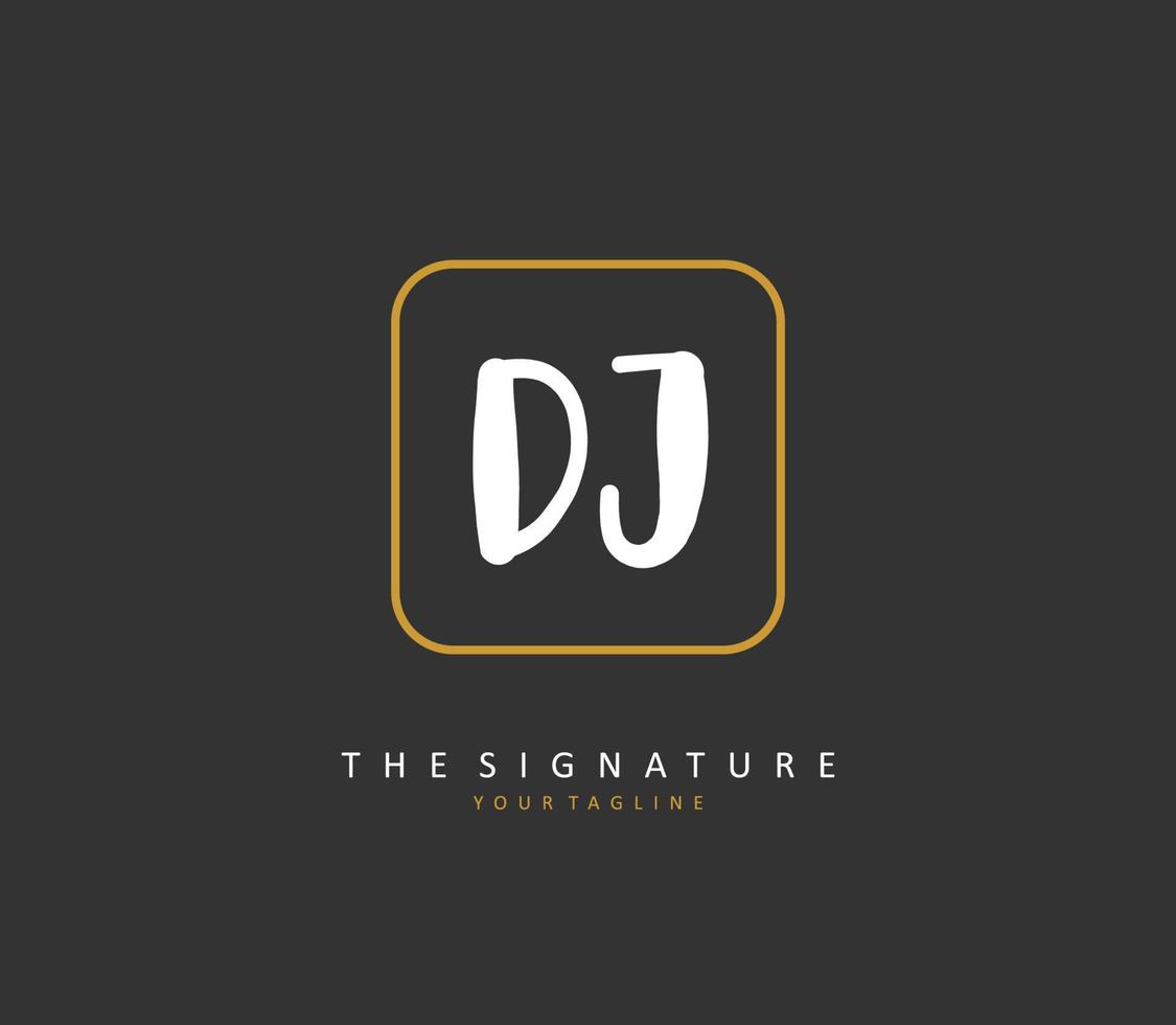 dj Initiale Brief Handschrift und Unterschrift Logo. ein Konzept Handschrift Initiale Logo mit Vorlage Element. vektor