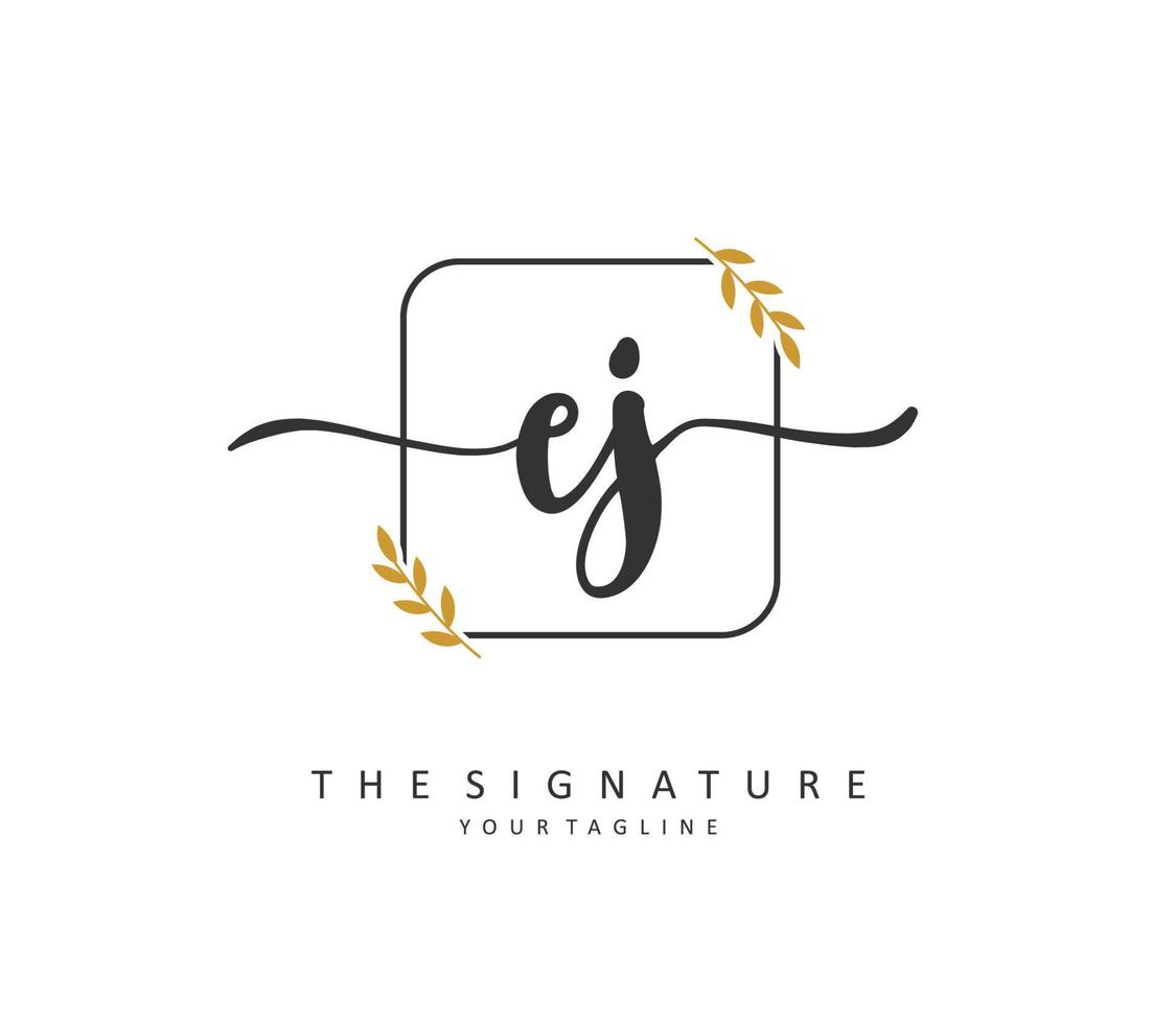 ej Initiale Brief Handschrift und Unterschrift Logo. ein Konzept Handschrift Initiale Logo mit Vorlage Element. vektor