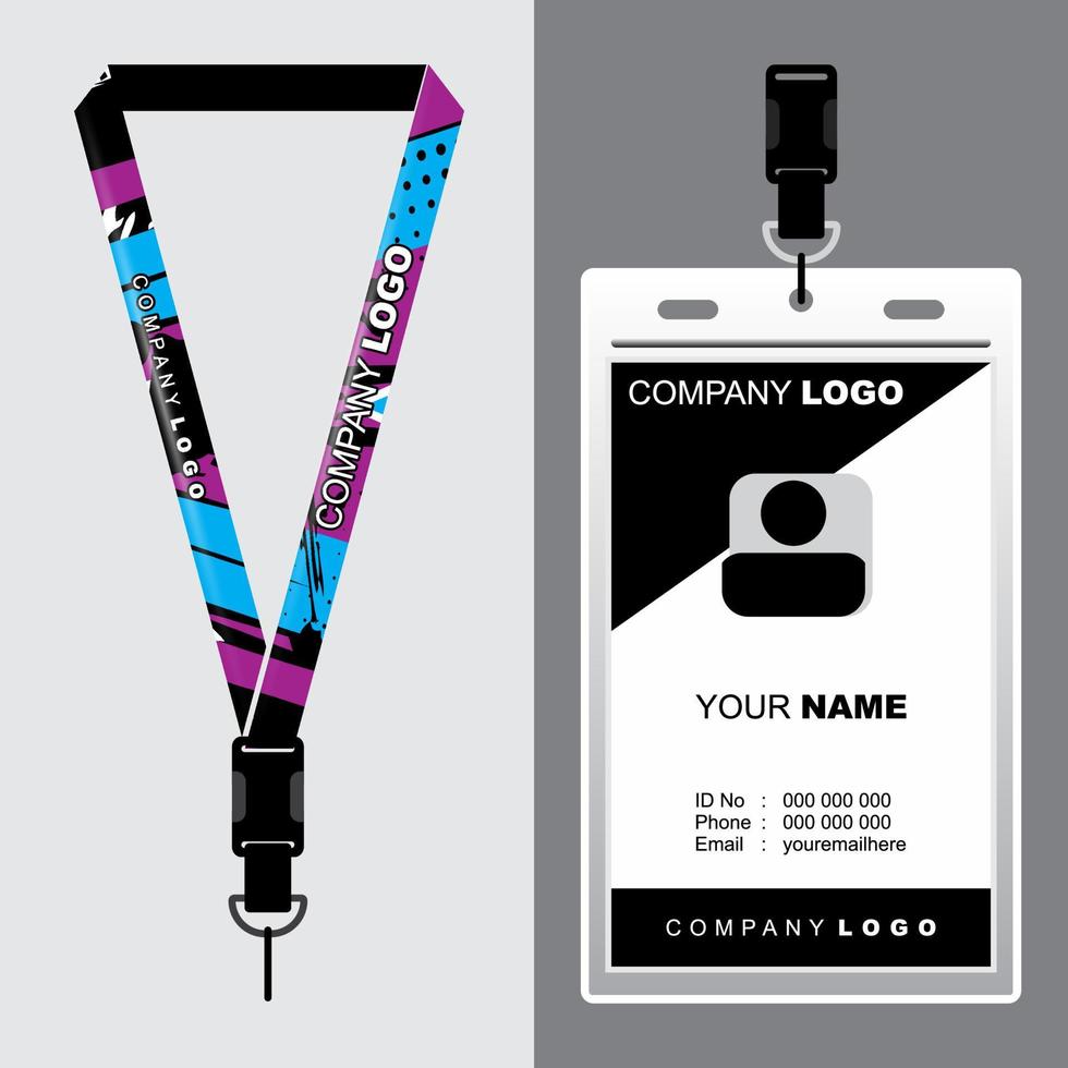 Lanyard Design Inspiration zum Ihre Unternehmen cool Namensschild Seil Design Folge 10 voll Vektor