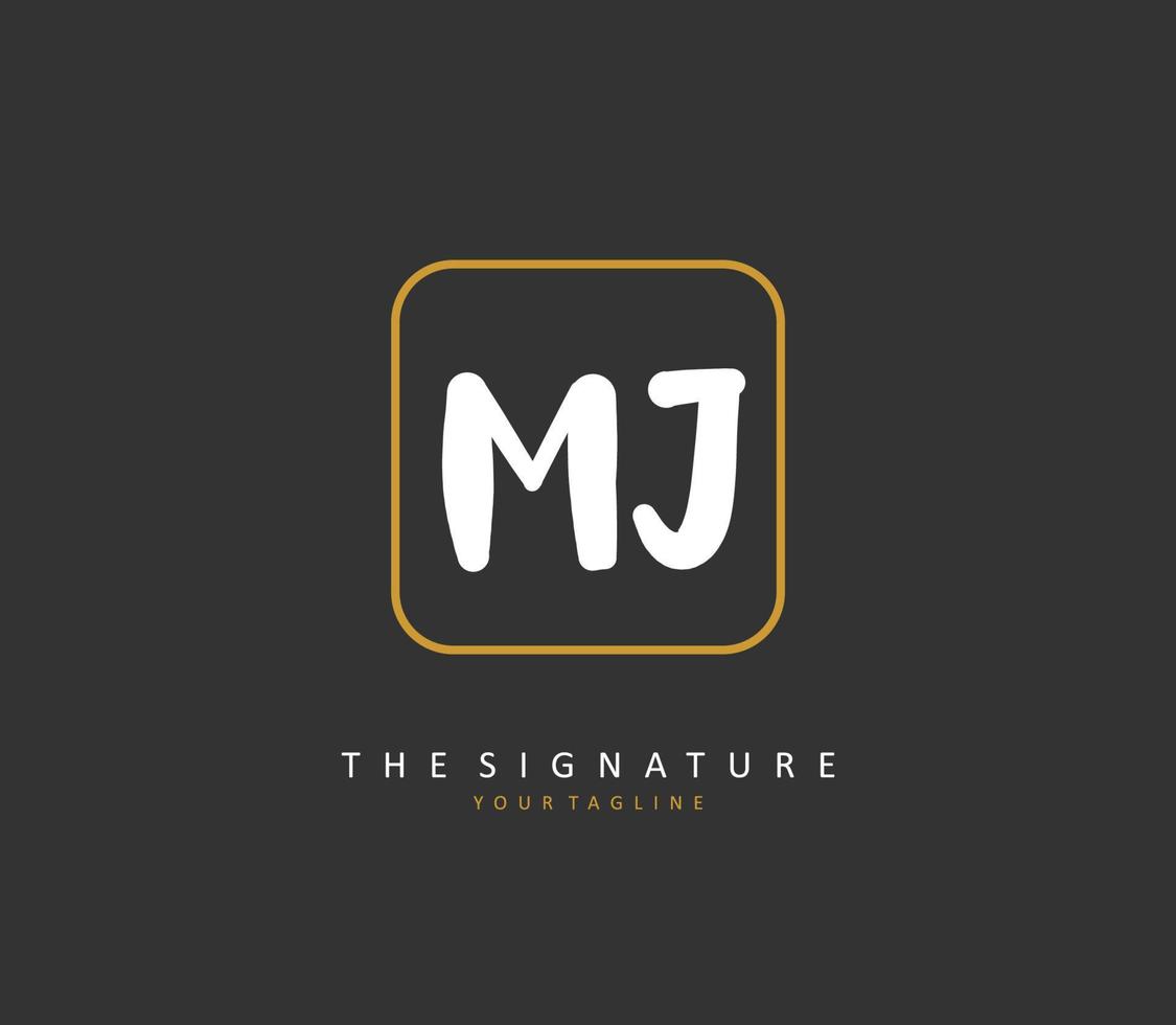 mj Initiale Brief Handschrift und Unterschrift Logo. ein Konzept Handschrift Initiale Logo mit Vorlage Element. vektor