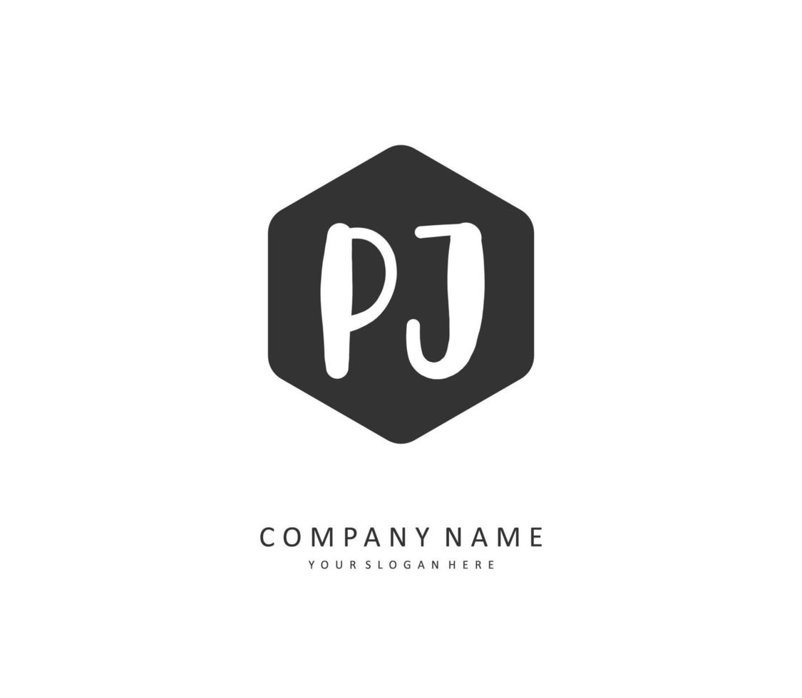 pj Initiale Brief Handschrift und Unterschrift Logo. ein Konzept Handschrift Initiale Logo mit Vorlage Element. vektor