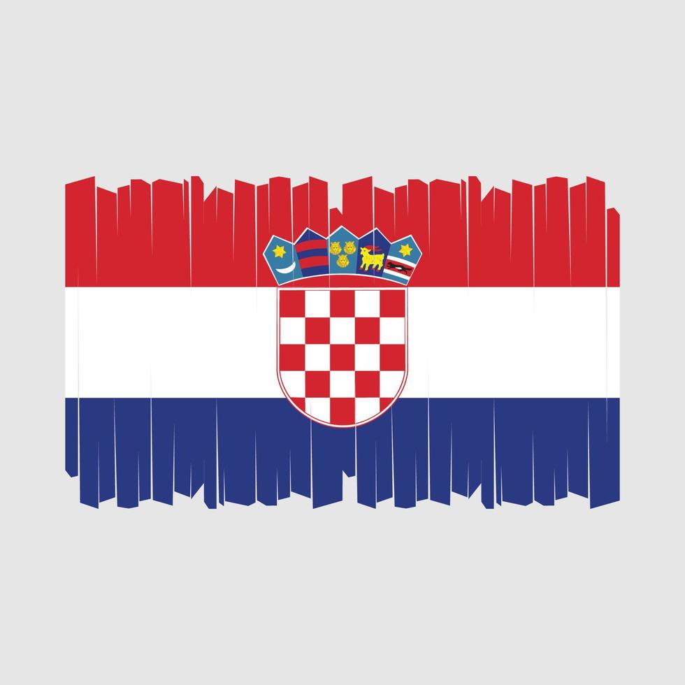 kroatien flagge pinselvektor vektor