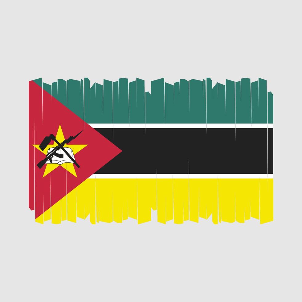 moçambique flagga borsta vektor