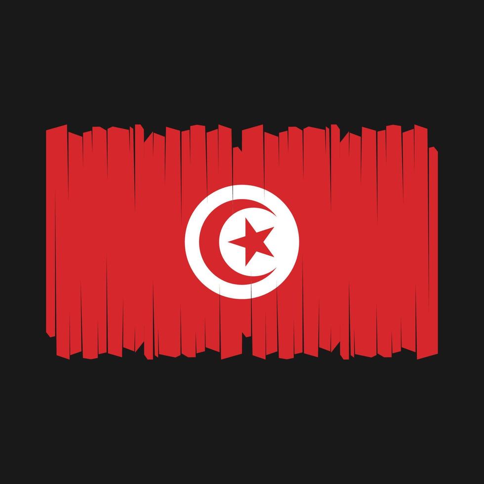 tunisien flagga borsta vektor
