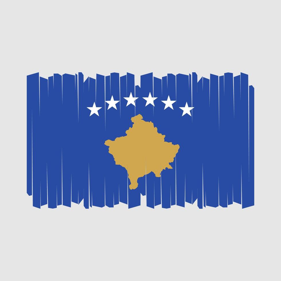 kosovo flagga borsta vektor