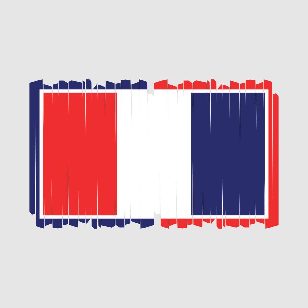 Pinselvektor mit französischer Flagge vektor