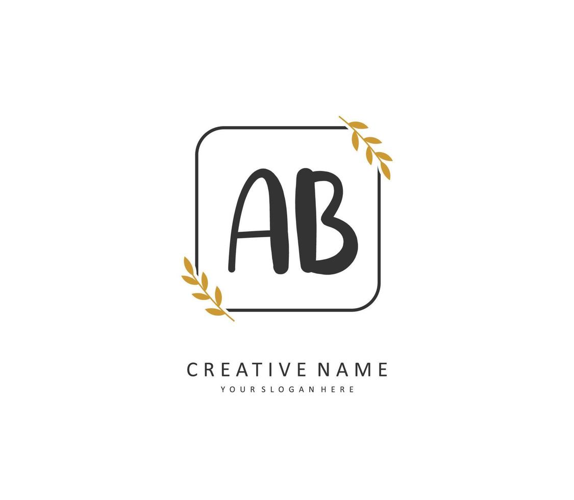 ab Initiale Brief Handschrift und Unterschrift Logo. ein Konzept Handschrift Initiale Logo mit Vorlage Element. vektor