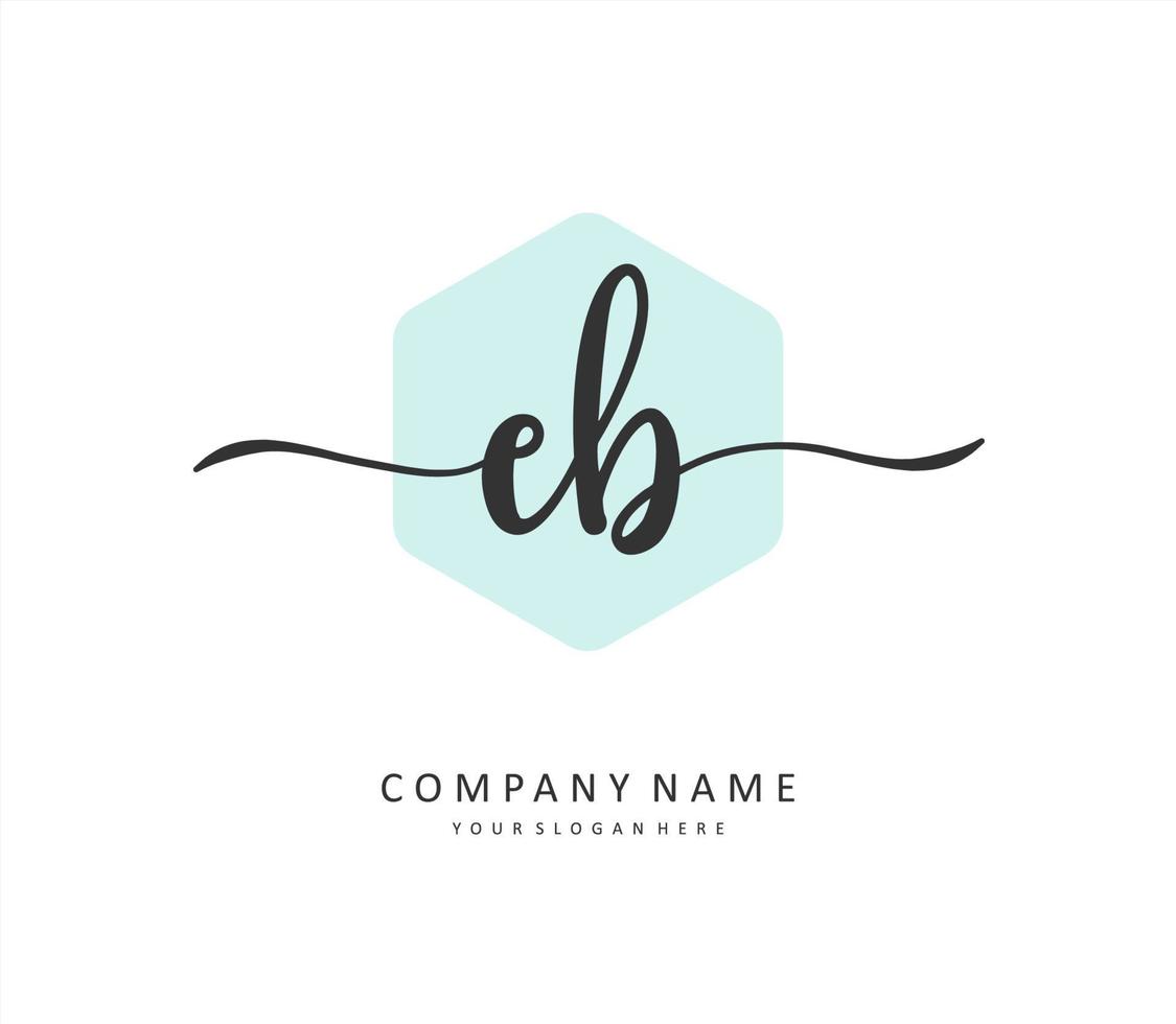 eb Initiale Brief Handschrift und Unterschrift Logo. ein Konzept Handschrift Initiale Logo mit Vorlage Element. vektor