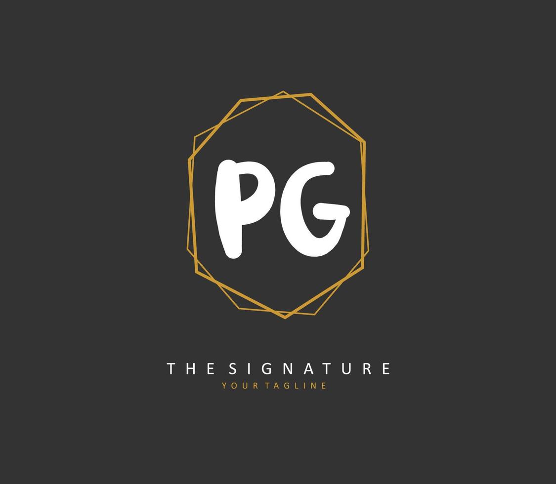 pg Initiale Brief Handschrift und Unterschrift Logo. ein Konzept Handschrift Initiale Logo mit Vorlage Element. vektor