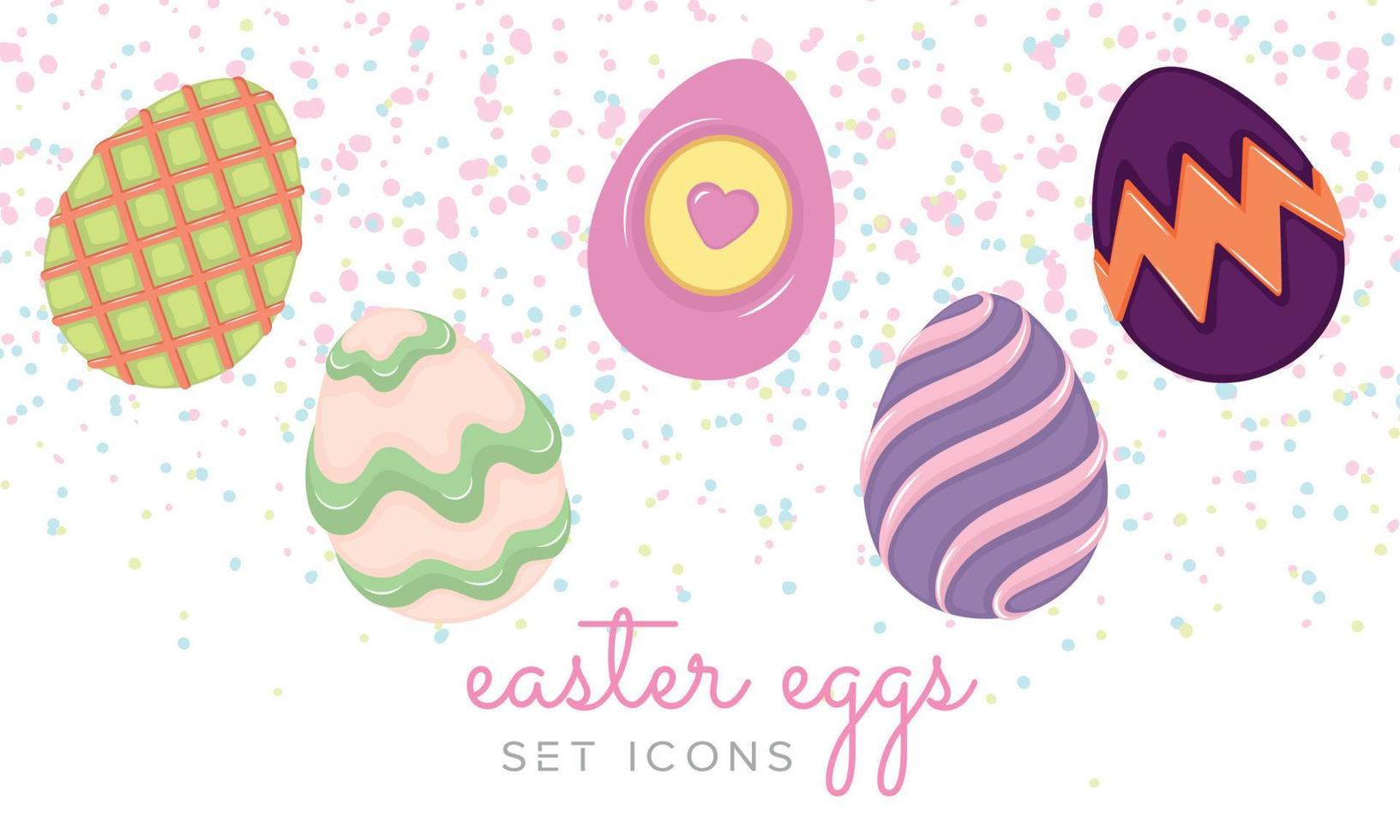 traditionell färgad påsk ägg ikoner uppsättning vektor