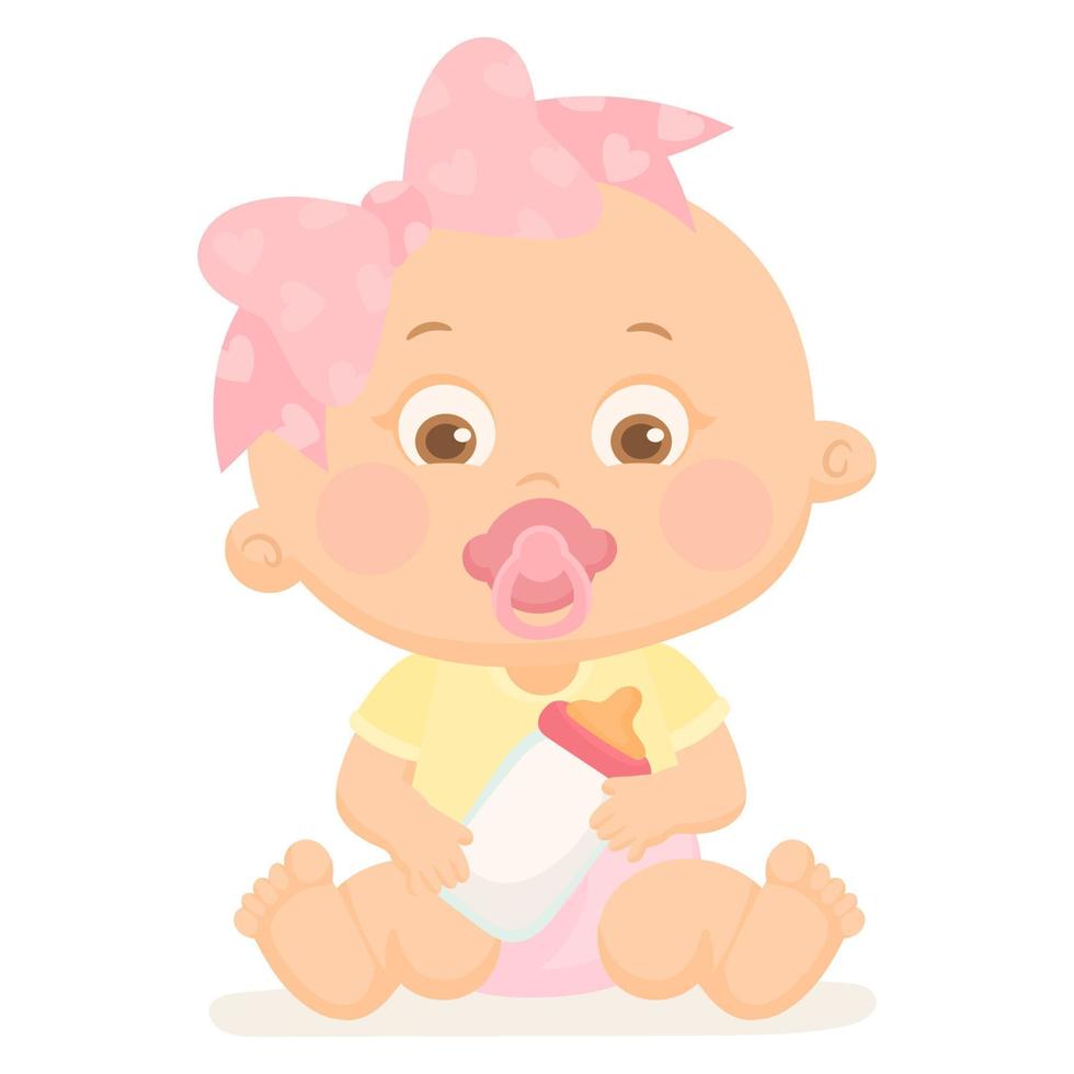 es ist ein Mädchen Poster zum Baby Dusche Tag Vektor Illustration von Neugeborene Säugling