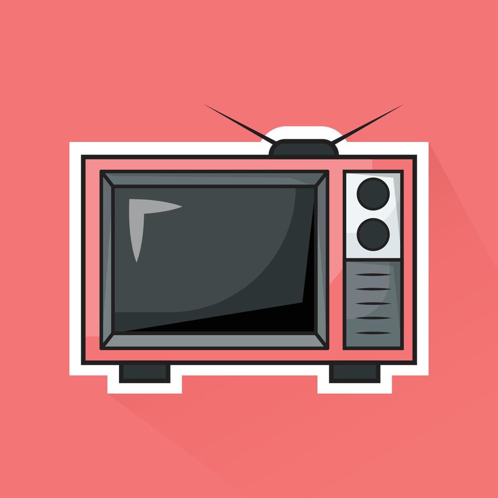 illustration av årgång TV i platt design vektor