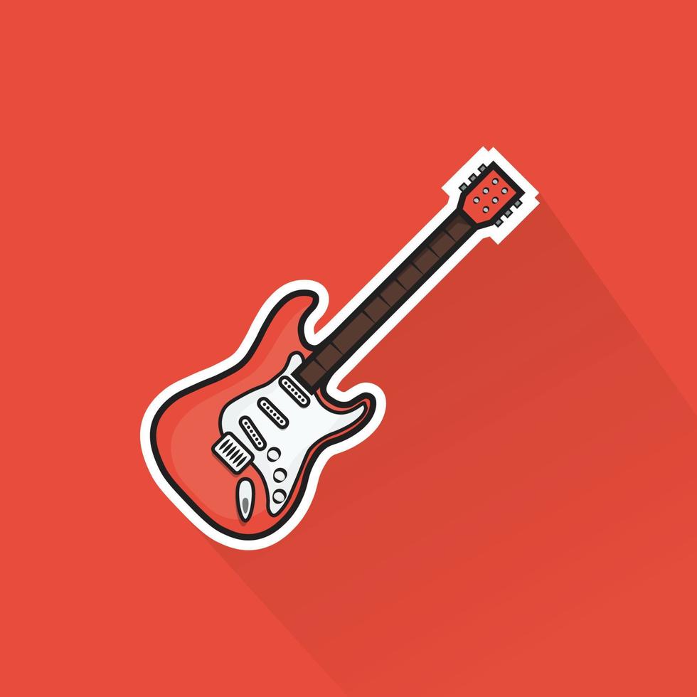 Illustration von elektrisch Gitarre im eben Design vektor