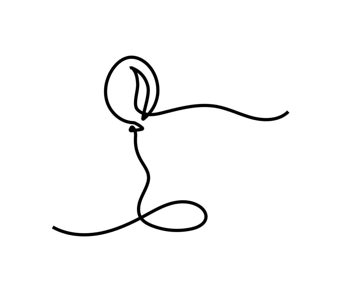 ballon en linje kontinuerlig enda linje konst redigerbar linje vektor