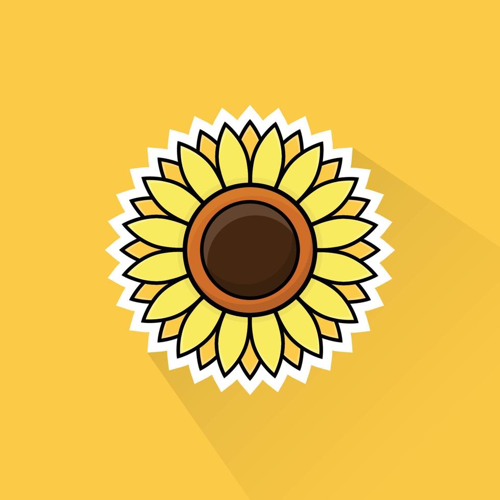 Illustration von Sonnenblume im eben Design vektor