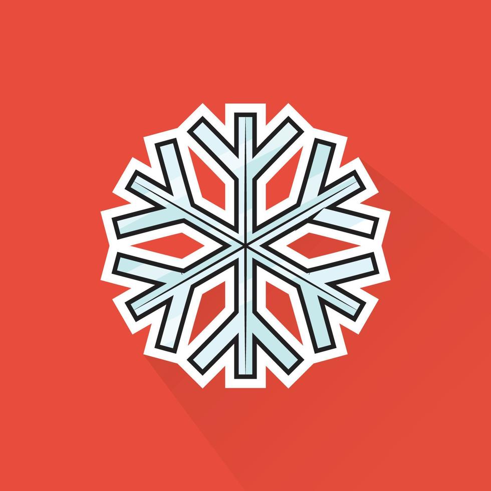 Illustration von Schneeflocke im eben Design vektor
