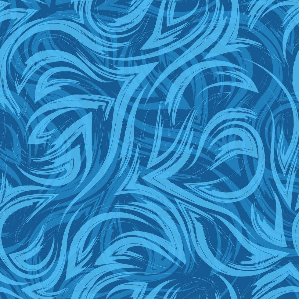 geometrische nahtlose Vektortextur von den Ecken der glatten Linien und von den Wellen der blauen Farbe auf einem Meereshintergrund. Textur von Flusswasser oder Meer. glatte Linien und Ecken. vektor