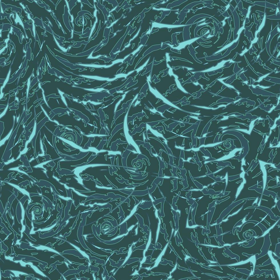 Vektor nahtlose Gezeitenwasser grüne Farbe. zackige Linien und Ecken Textur zerlumpte Streifen und Ecken nahtloses Muster. Geometrisches Muster