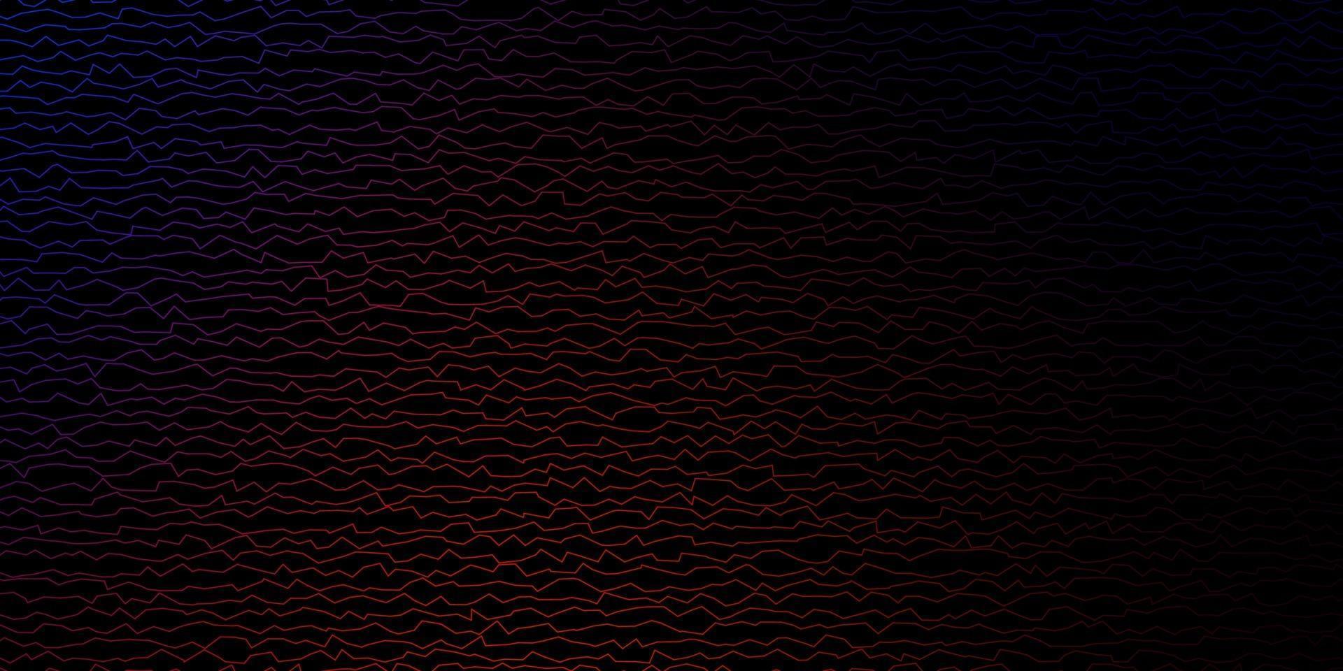 mörkblå, röd vektorbakgrund med böjda linjer. vektor