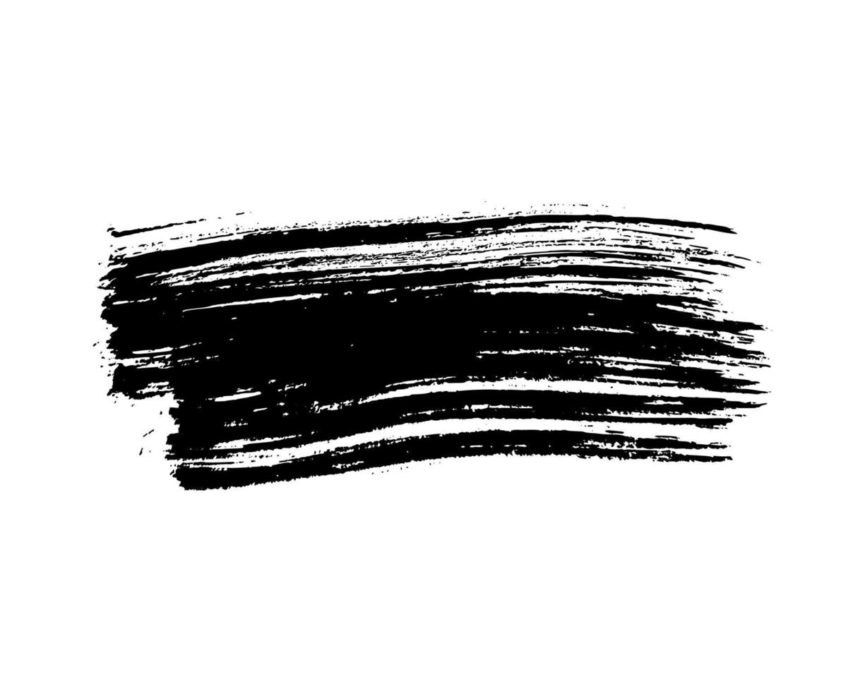 svart borsta stroke. hand dragen bläck fläck isolerat på vit bakgrund. vektor illustration