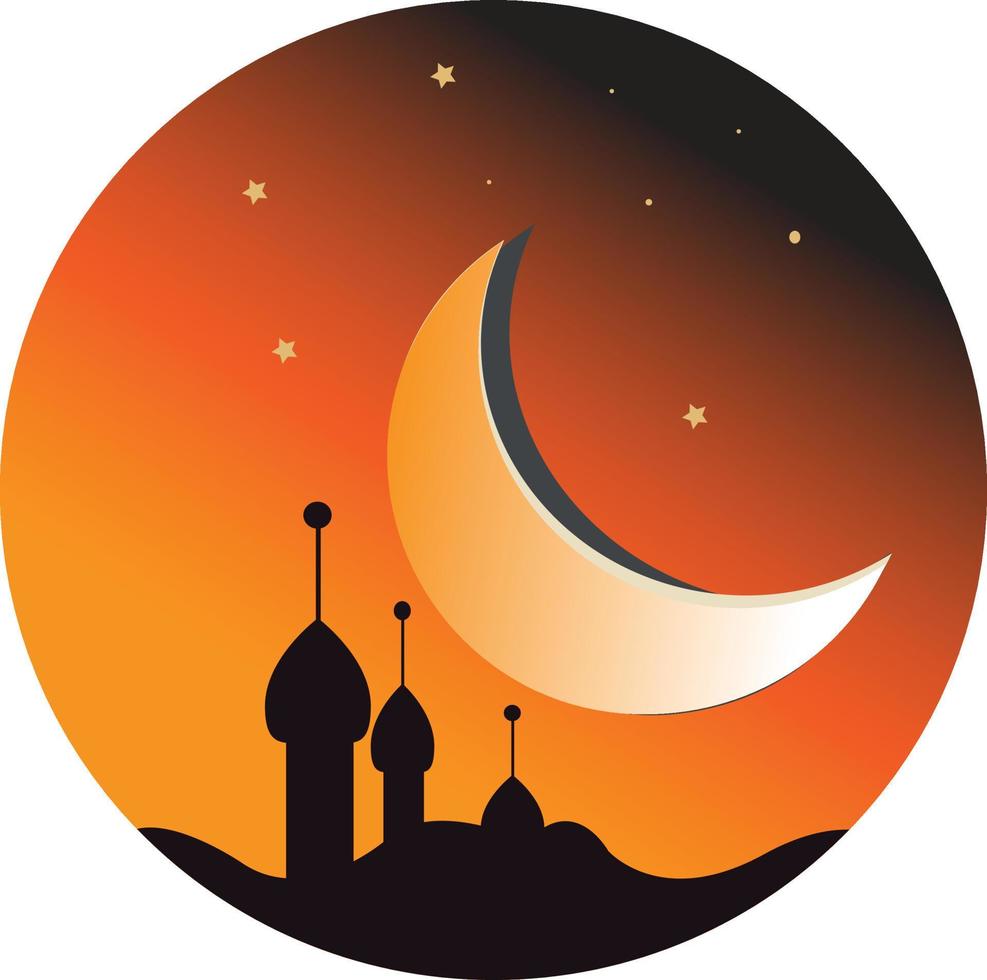 de ramadan måne ikon vektor