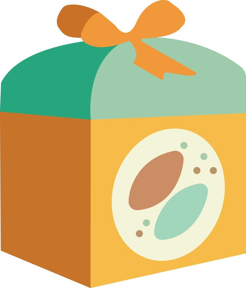 gåva låda med påsk ägg cirkel vektor