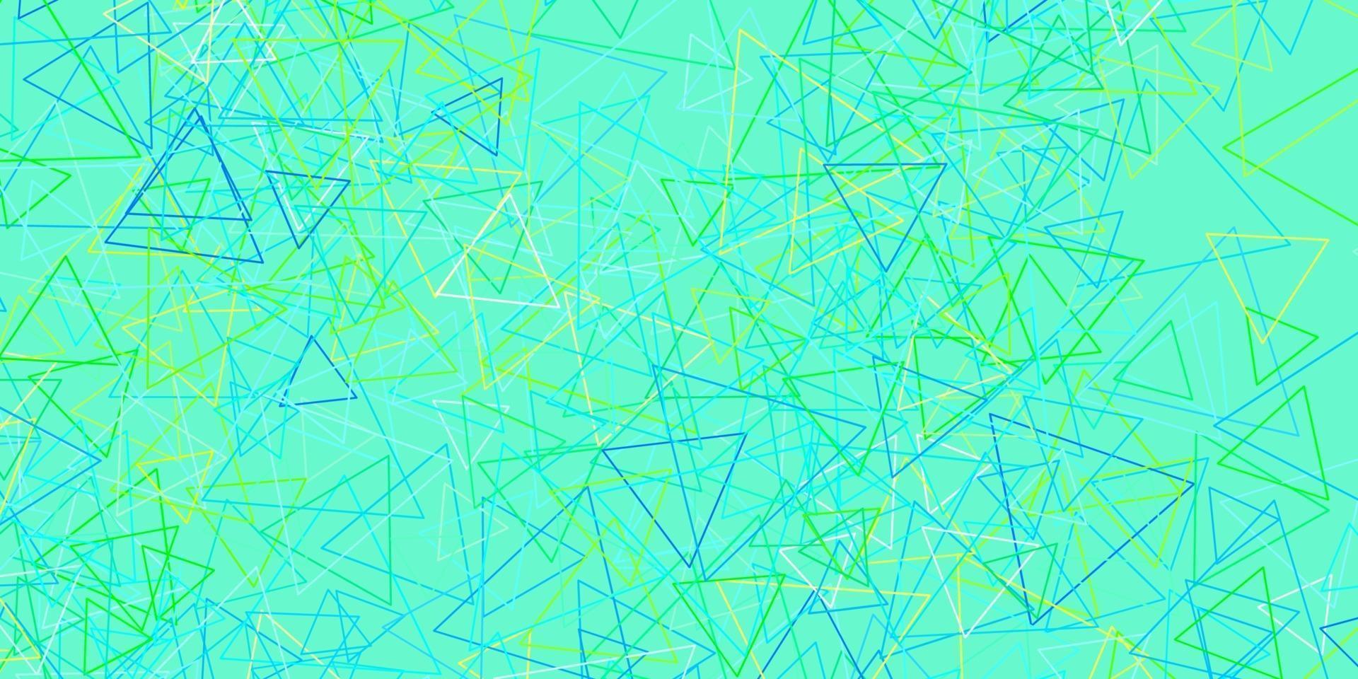 hellblaues, grünes Vektorlayout mit Dreiecksformen. vektor