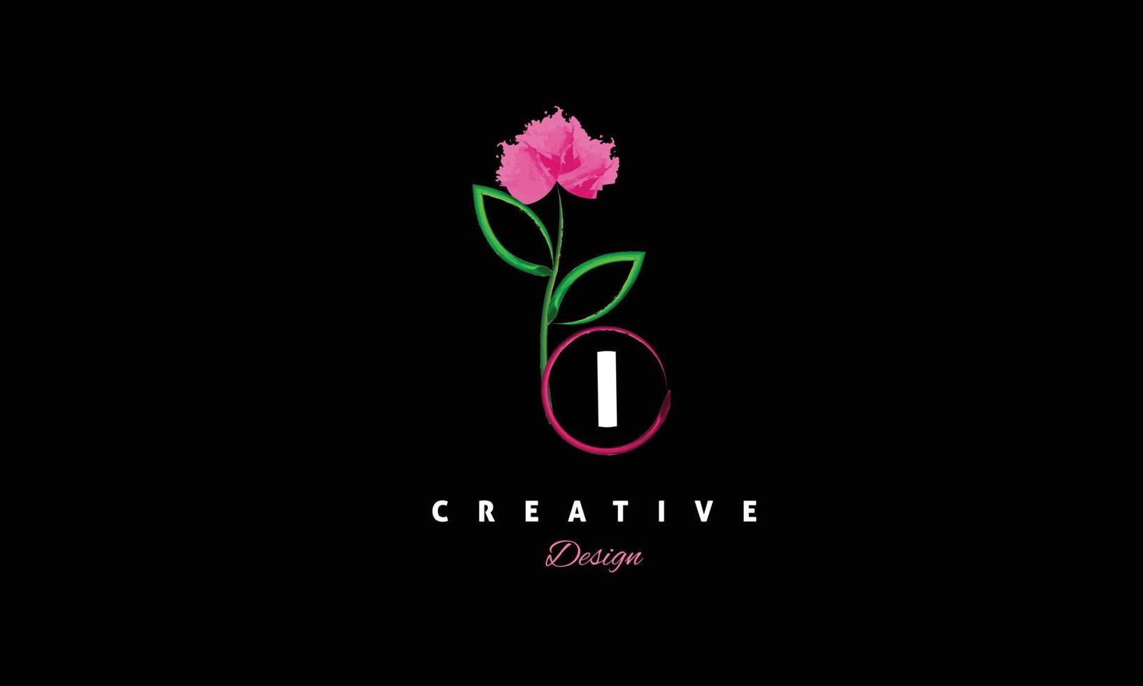 jag brev logotyp design ikon med elegant rosa vatten Färg borsta. kreativ trendig vektor logotyp design. eps