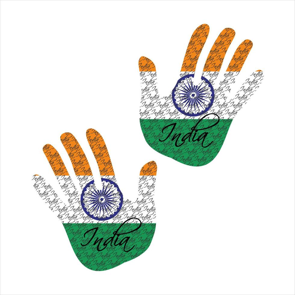 Indien flagga hand vektor