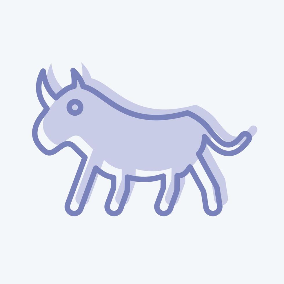 ikon noshörning. relaterad till inhemsk djur symbol. enkel design redigerbar. enkel illustration vektor