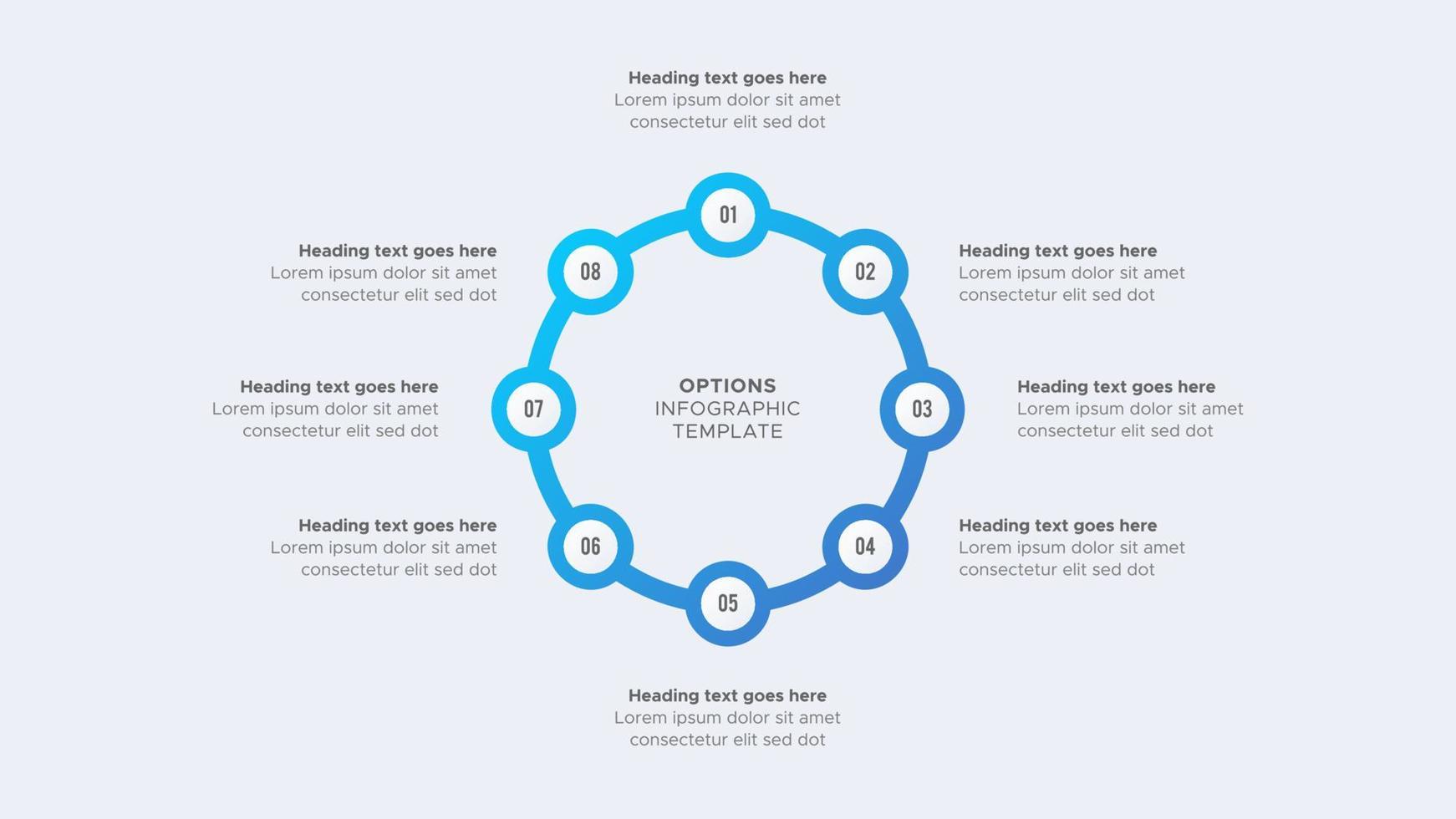 åtta 8 steg alternativ cirkel runda företag infographic modern design mall vektor