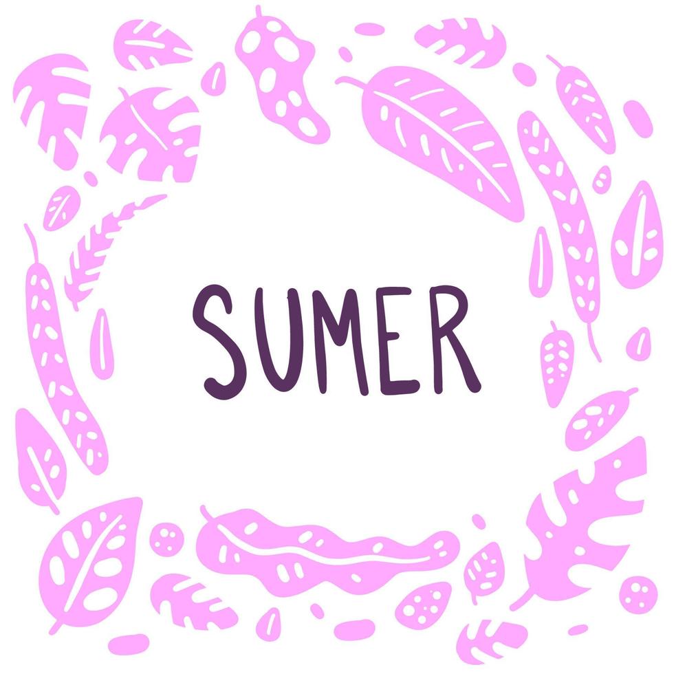 tropisch Palme Blätter. Sommer- Vektor Hintergrund im Mono Farbe.