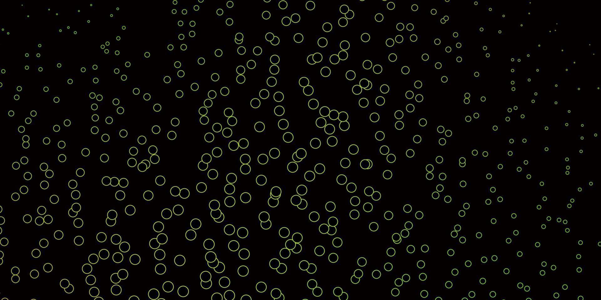 mörkgrön, gul vektorbakgrund med prickar. vektor