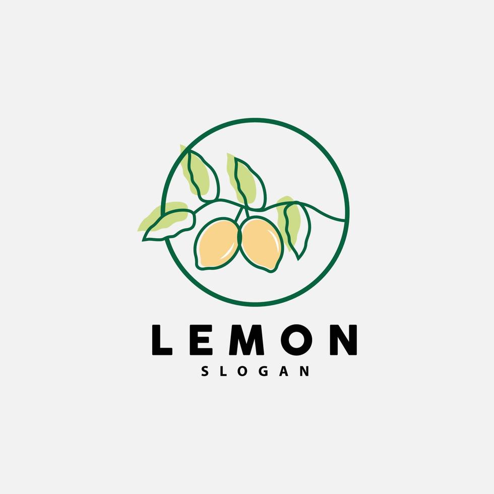 Zitrone Logo, luxuriös elegant minimalistisch Design, Zitrone frisch Obst Vektor zum Saft, Illustration Vorlage Symbol