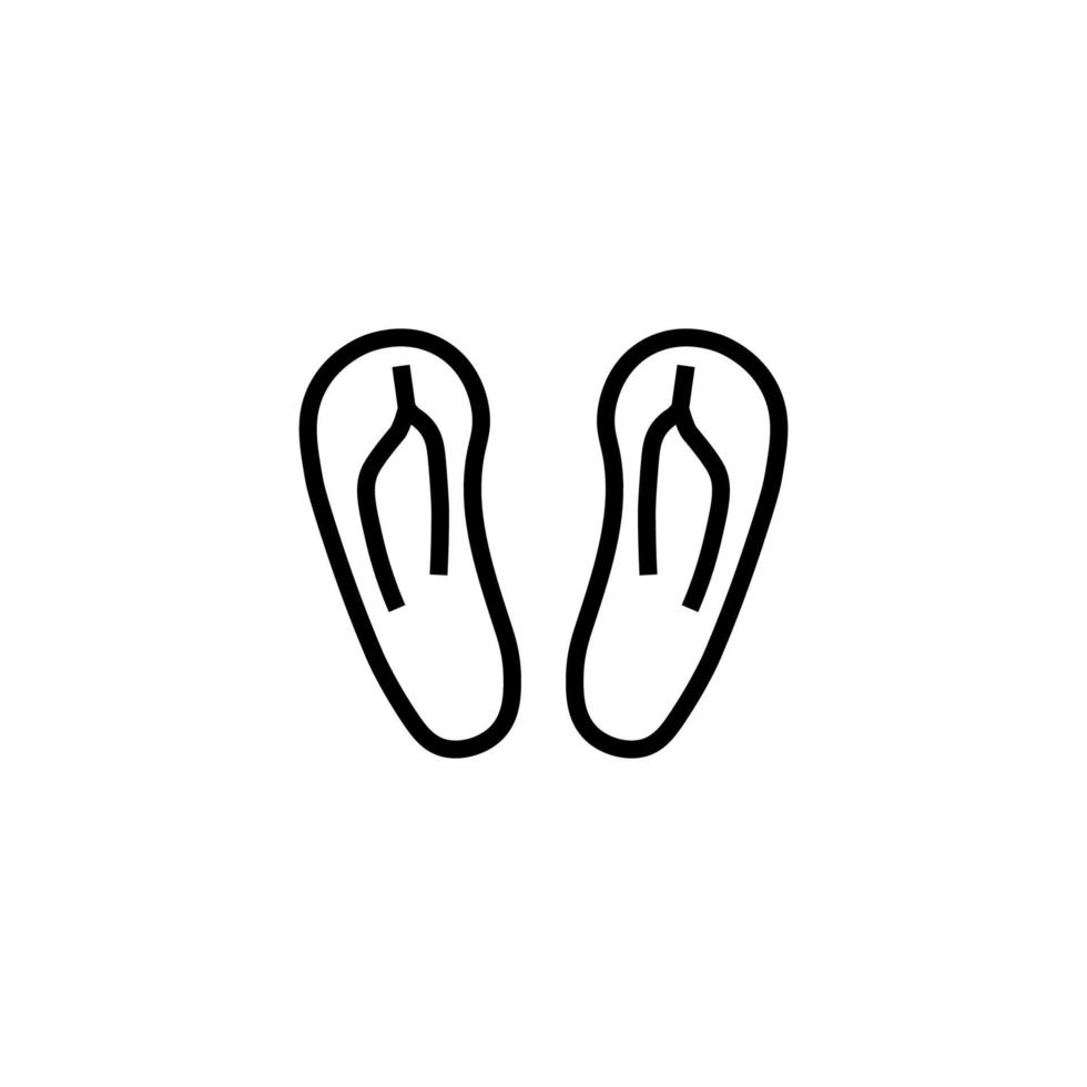 Flip Flops isoliert Linie Symbol. editierbar Schlaganfall. es können Sein benutzt zum Webseiten, Shops, Banner, Flyer vektor
