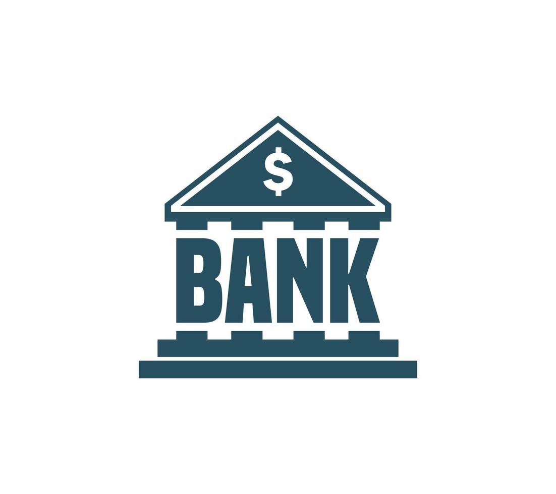 Bank logotyp eller ikon design på vit bakgrund, vektor illustration.