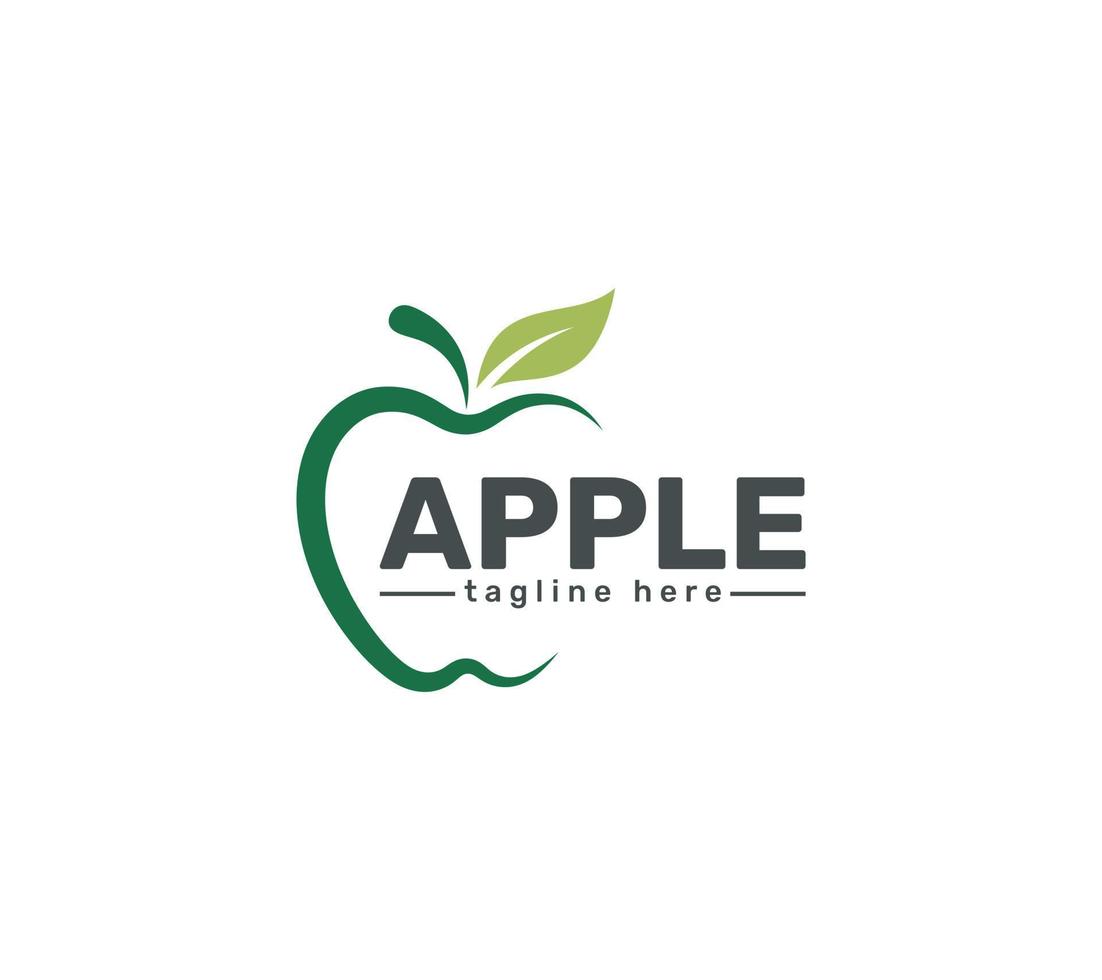 äpple logotyp design på vit bakgrund, vektor illustration.