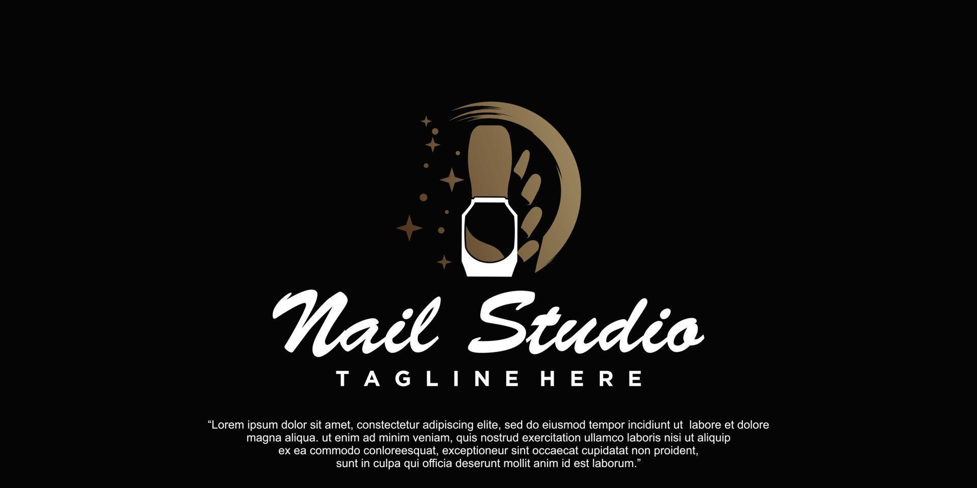 Vektor Nagel Studio oder Nagel Polieren Symbol Logo Design mit einzigartig Konzept Prämie Vektor