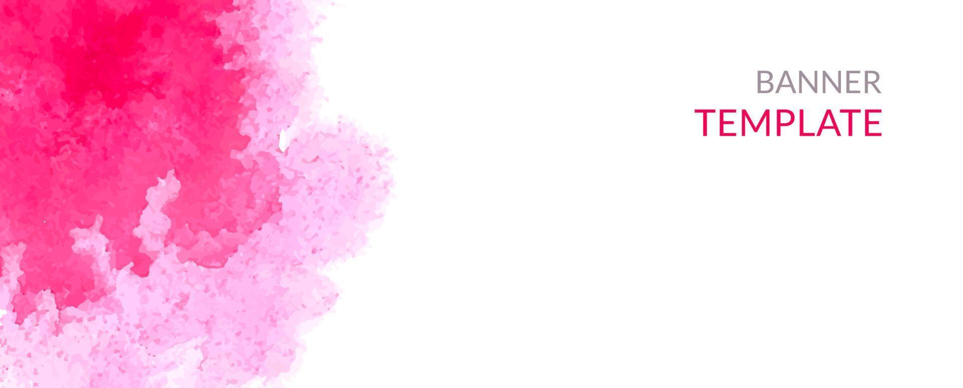 Aquarell horizontal Banner. abstrakt Überschriften mit Rosa Flecken. vektor