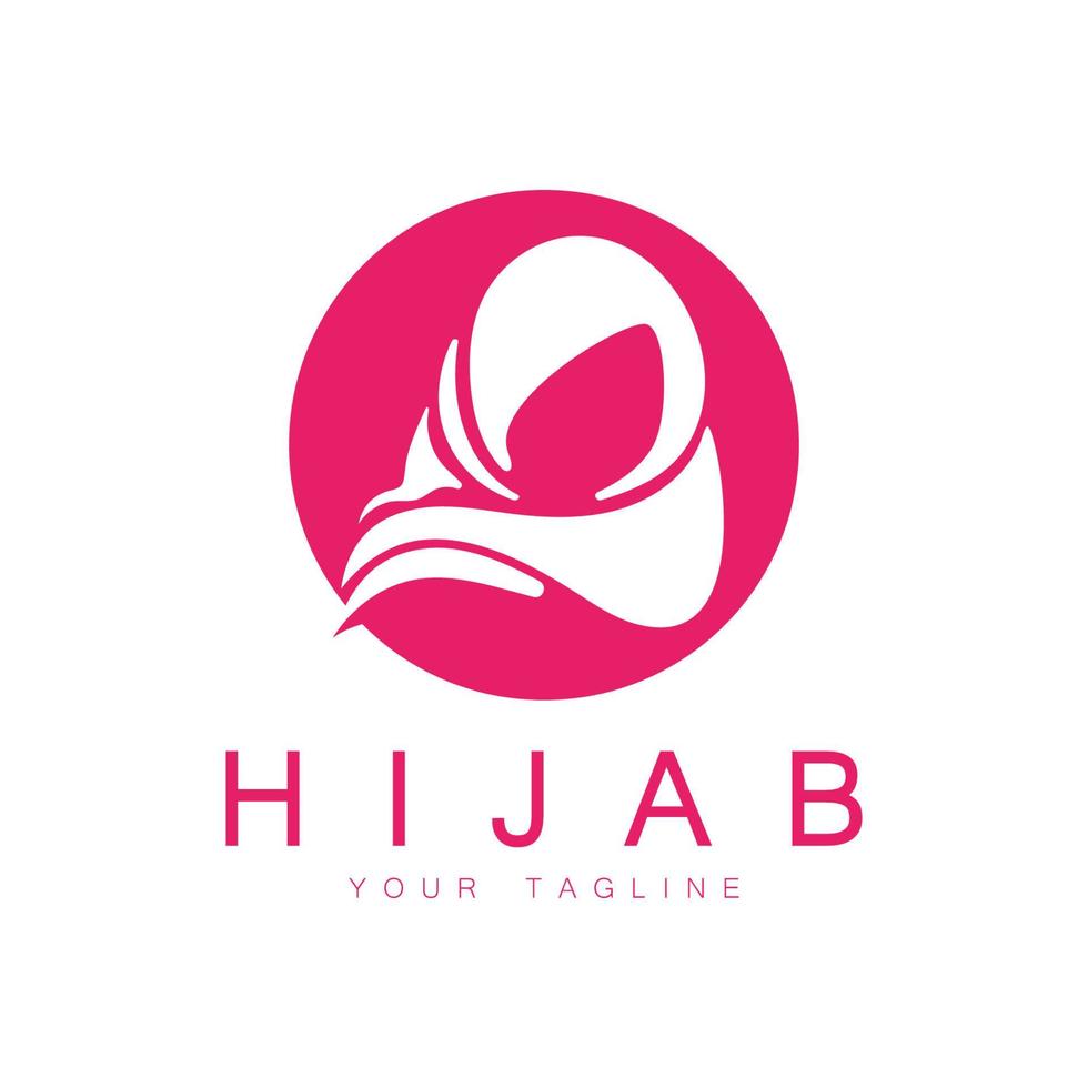 muslim hijab logotyp mall vektor illustration design-vektor