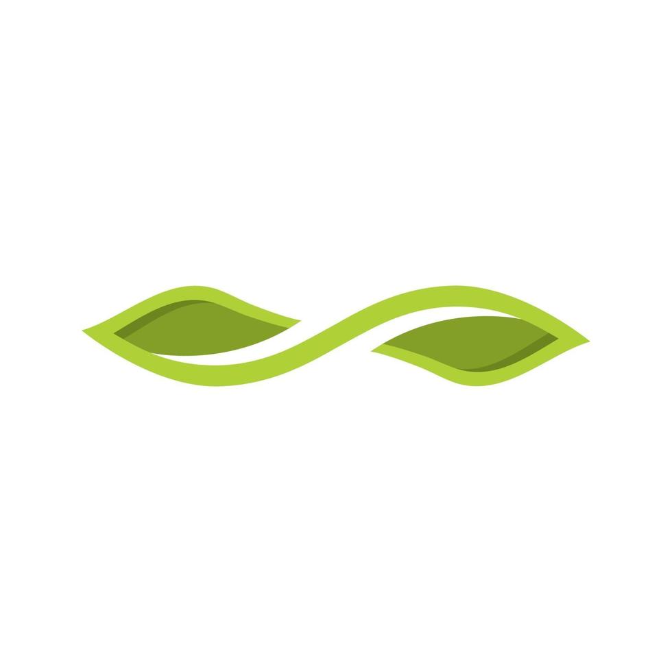 Grün, Blatt Unendlichkeit Design, Unendlichkeit Vektor Logo Vorlage