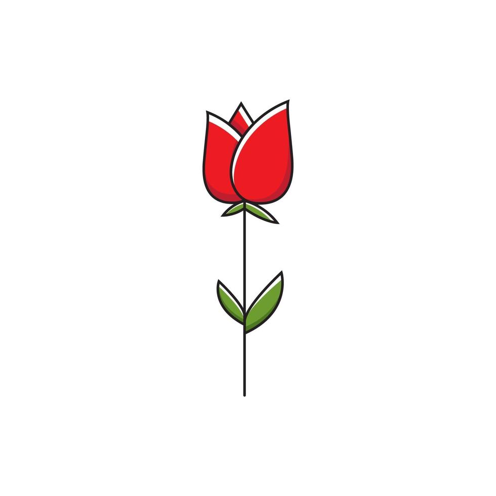 ros blomma logotyp ikon illustration vektor