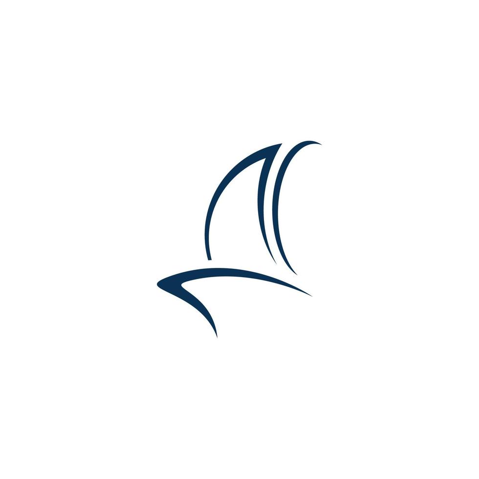 Segelboot-Logo-Symbol, das durch das Wasser bricht vektor